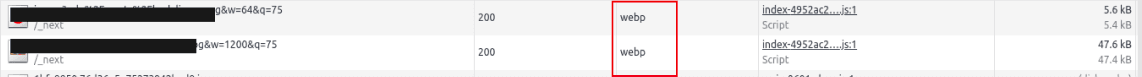 unoptimized images in network tab
